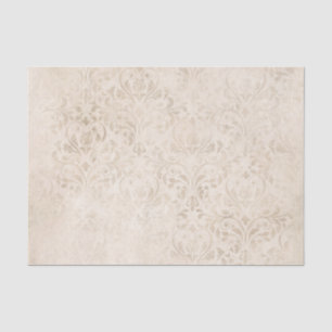 Ivoor en witte vintage damast tissuepapier