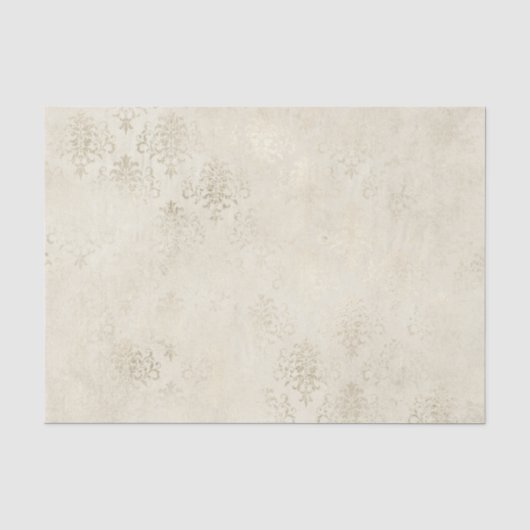 Ivoor en witte vintage damast tissuepapier (Voorkant)