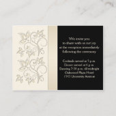 Ivoor en Zwart Bloemen Behuizing Kaart (Achterkant)