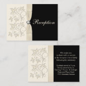 Ivoor en Zwart Bloemen Behuizing Kaart (Voorkant / Achterkant)