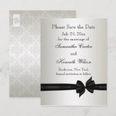 Ivoor en zwart Damascus bruiloft uitnodigingen (Voorkant / Achterkant)