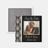 Ivoor en Zwart Sla de datum fotomagneten op Magneet (Voorkant / Achterkant)