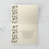 Ivoor en Zwarte Bloemen Foto Bedankkaart (Binnen)