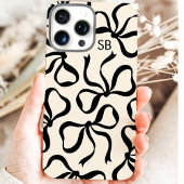 Ivoor en zwarte boog monogram Case-Mate iPhone case