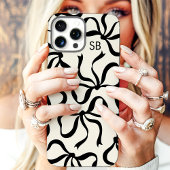 Ivoor en zwarte boog monogram Case-Mate iPhone case
