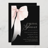 Ivoor en zwarte Coquette Bow Vrijgezellenfeest Kaart (Voorkant / Achterkant)