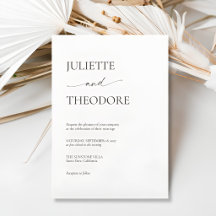 Ivoor en Zwarte Elegante Minimalistische Trouwdag