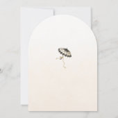 Ivoor en zwarte paraplu en lint Vrijgezellenfeest Kaart (Achterkant)