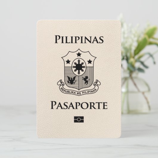 Ivoor Filipijnen Paspoort Bewaar de datum Save The Date (Staand voorkant)