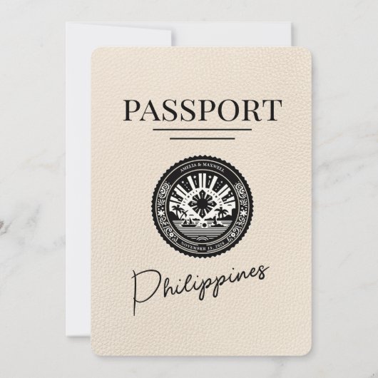 Ivoor Filipijnen Paspoort Uitnodiging voor bruilof (Achterkant)