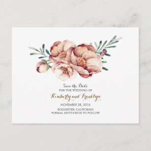 ivoor floral bouquet waterverf herfst behalve de d aankondigingskaart