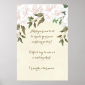 ivoor floral custom bruiloft poster (Voorkant)
