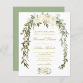 ivoor floral greenery bruiloft uitnodiging (Voorkant / Achterkant)