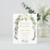 ivoor floral greenery bruiloft uitnodiging (Staand voorkant)