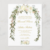 ivoor floral greenery bruiloft uitnodiging (Voorkant)