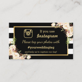 Ivoor Floral Instagram Hashtag Trouwtoevoeging Kaa Informatiekaartje
