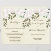 ivoor floral modern bruiloft - programma (Voorkant / Achterkant)