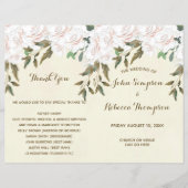 ivoor floral modern bruiloft - programma (Voorkant)