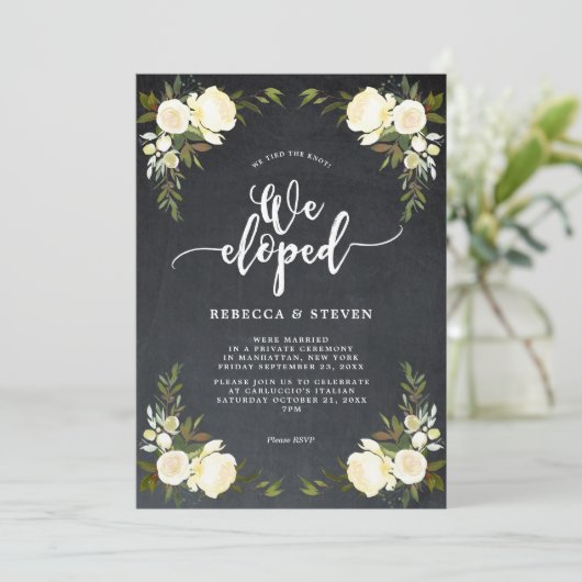 ivoor floral modern we ontwikkelden uitnodiging ch (Staand voorkant)