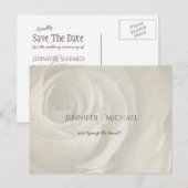 ivoor floral simpel elegant bruiloft met uitzonder aankondigingskaart (Voorkant / Achterkant)