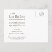 ivoor floral simpel elegant bruiloft met uitzonder aankondigingskaart (Achterkant)