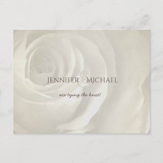 ivoor floral simpel elegant bruiloft met uitzonder aankondigingskaart (Voorkant)