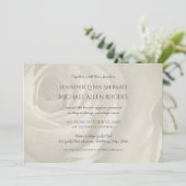 ivoor floral simpel elegant bruiloft uitnodiging (Staand voorkant)