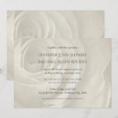 ivoor floral simpel elegant bruiloft uitnodiging (Voorkant / Achterkant)