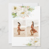 Ivoor Floral Twin Meisjes Olifant Baby shower Foto Bedankkaart (Achterkant)