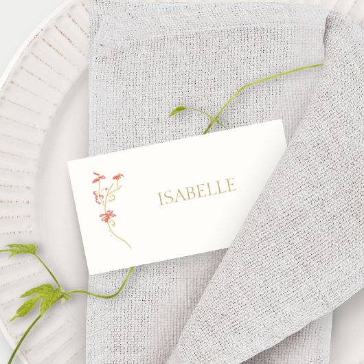Ivoor | Floral Wedding Escort plaatsnaam Notitiekaartje