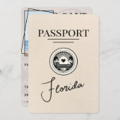 Ivoor Florida Passport Bewaar de datum Save The Date (Voorkant / Achterkant)