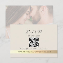 Ivoor Foto QR Code Trouwdag RSVP Kaartje