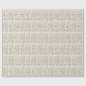 Ivoor geborduurde bloemen cadeaupapier (Vlak)