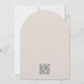Ivoor Gebosseerd Monogram Arch Trouw QR Code Kaart (Achterkant)