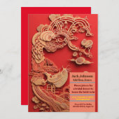 Ivoor Gesneden Phoenix en Phoenix Tree Kaart (Voorkant / Achterkant)