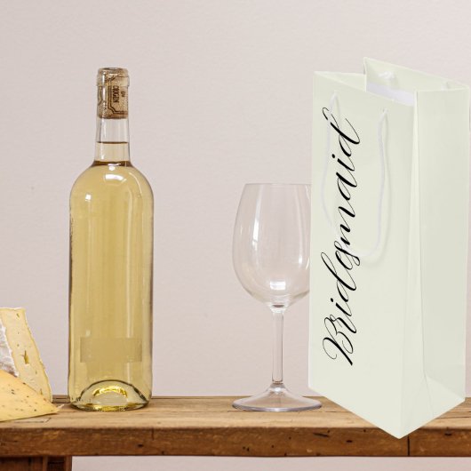 Ivoor gestileerde script trouw bruidsmeisje wijn cadeautas
