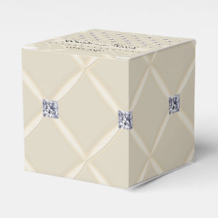 Ivoor Gewatteerde Bling Diamant Posh Bruiloft Favo Bedankdoosjes