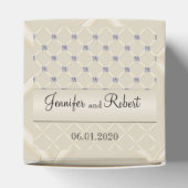 Ivoor Gewatteerde Bling Diamant Posh Bruiloft Favo Bedankdoosjes (Bovenkant)