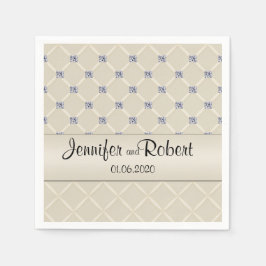 Ivoor gewatteerde Bling Diamonds Posh bruiloft ser Servetten