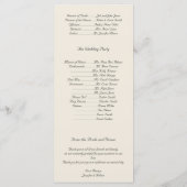 Ivoor Gewatteerde Bling Diamonds Posh Huwelijkspro Programmakaart (Achterkant)