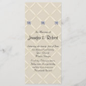 Ivoor Gewatteerde Bling Diamonds Posh Huwelijkspro Programmakaart (Voorkant)