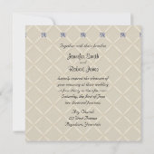 Ivoor gewatteerde Bling Posh bruiloft uitnodiging (Achterkant)