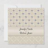 Ivoor gewatteerde Bling Posh bruiloft uitnodiging (Voorkant)