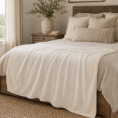 Ivoor Glans Minimale Fleece Dekbed Deken
