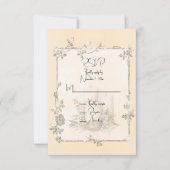 Ivoor Glanzend Elegant Glitterend Frame RSVP Kaartje (Voorkant)