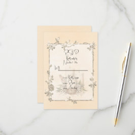 Ivoor Glanzende Elegante Glitterende Lijst  RSVP Kaartje