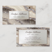 Ivoor glitter marmer visitekaartje (Voorkant / Achterkant)