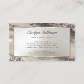 Ivoor glitter marmer visitekaartje (Achterkant)