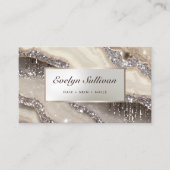 Ivoor glitter marmer visitekaartje (Voorkant)