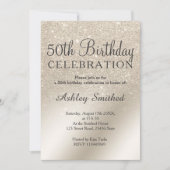 ivoor glitter ombre metallic 50ste verjaardag van kaart (Voorkant)